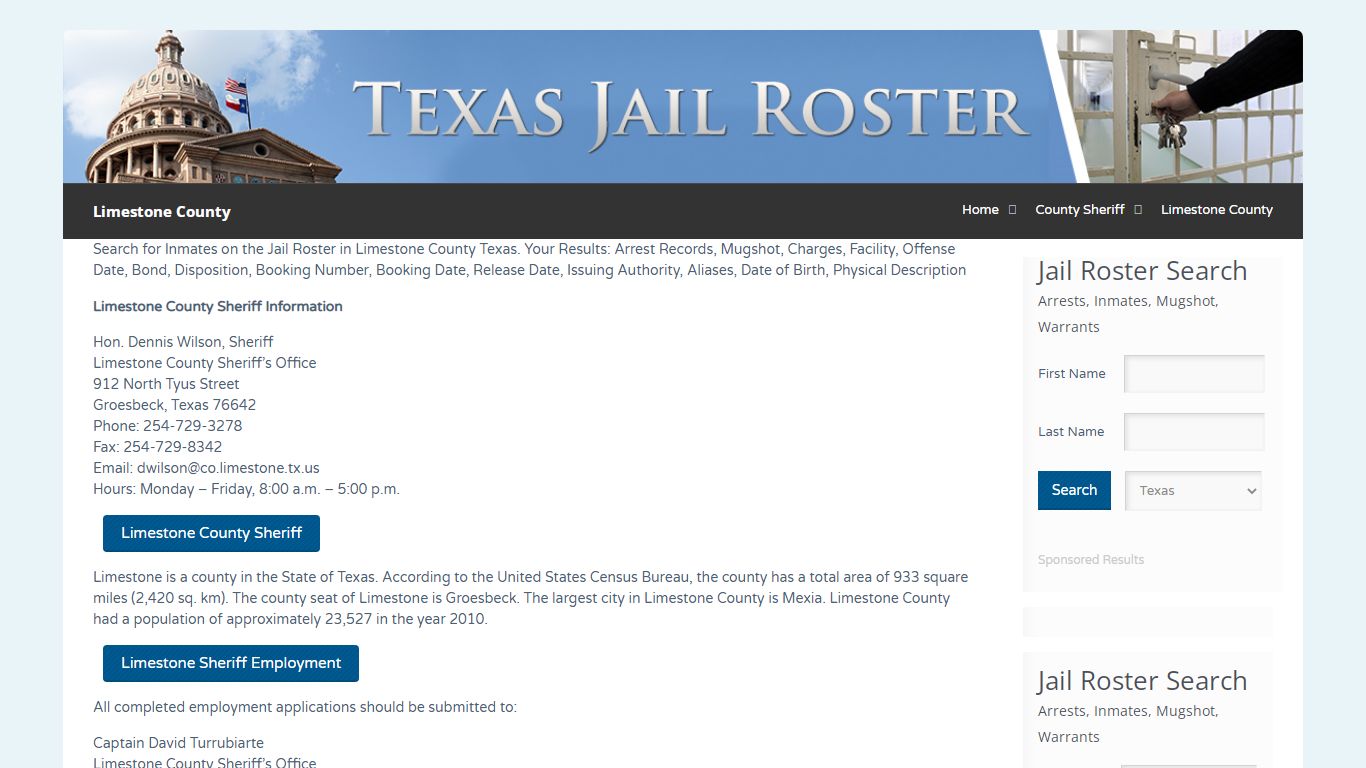Limestone County | Jail Roster Search